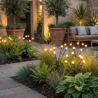 Firefly Solar Garden Lights, LED Pathway Stakes, IP65, 17.3 in, Sets of Six to Ten