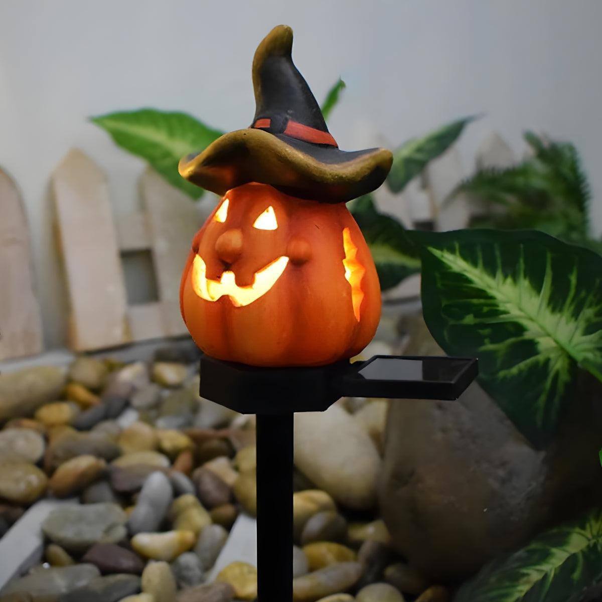 
Pumpkin Solar Pathway Lights for Halloween, LED Garden Stakes, 15.7 in, Six Styles