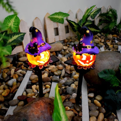 Pumpkin Solar Pathway Lights for Halloween, LED Garden Stakes, 15.7 in, Six Styles