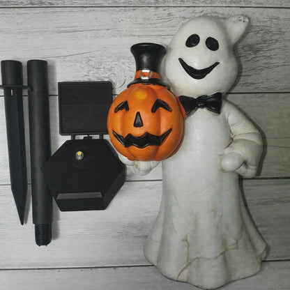 Pumpkin Solar Pathway Lights for Halloween, LED Garden Stakes, 15.7 in, Six Styles