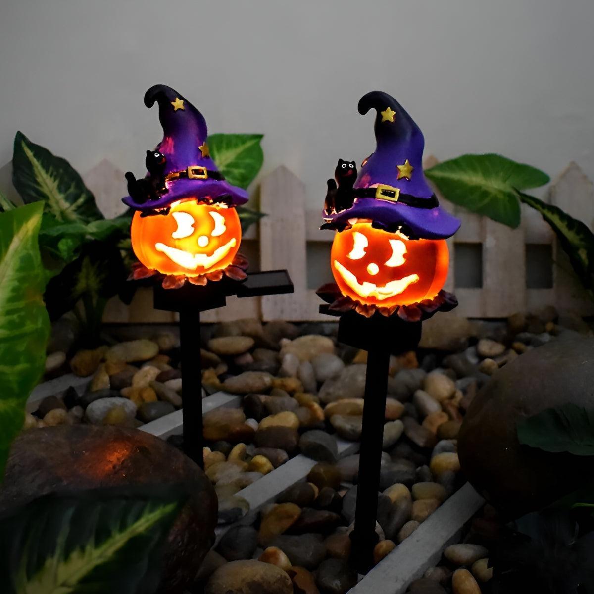 
Pumpkin Solar Pathway Lights for Halloween, LED Garden Stakes, 15.7 in, Six Styles