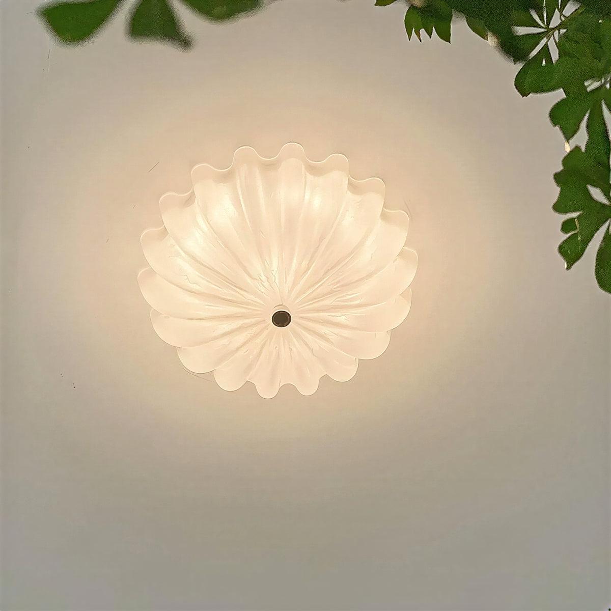 
Petal Flush Mount Ceiling Light With Glass Shade, Integrated LED, 15.7 in