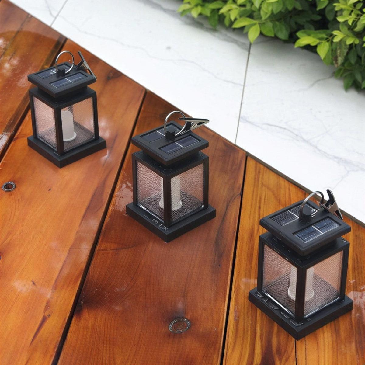 
Vintage Solar Lantern for Hanging or Tabletop Use, Outdoor LED, IP65, 8.66 in